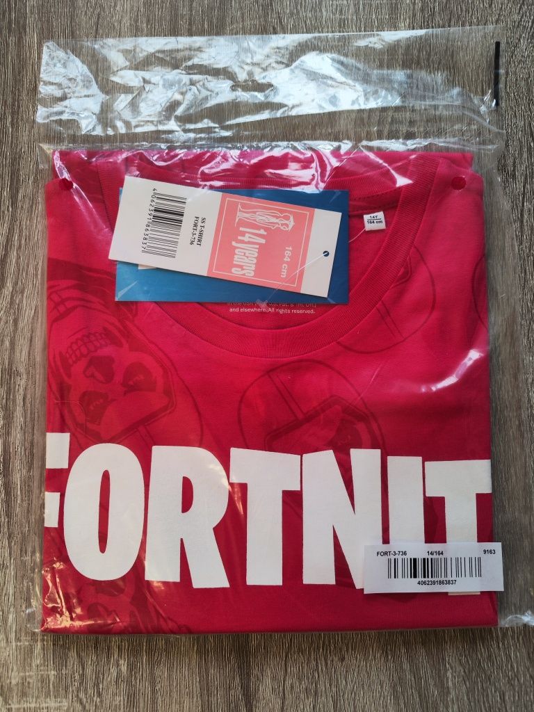 Koszulka bawełniana T-shirt dla fanów Fortnite, dziewczęca, rozmiar 16