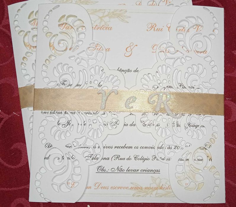 Convite rendado casamento / batismo