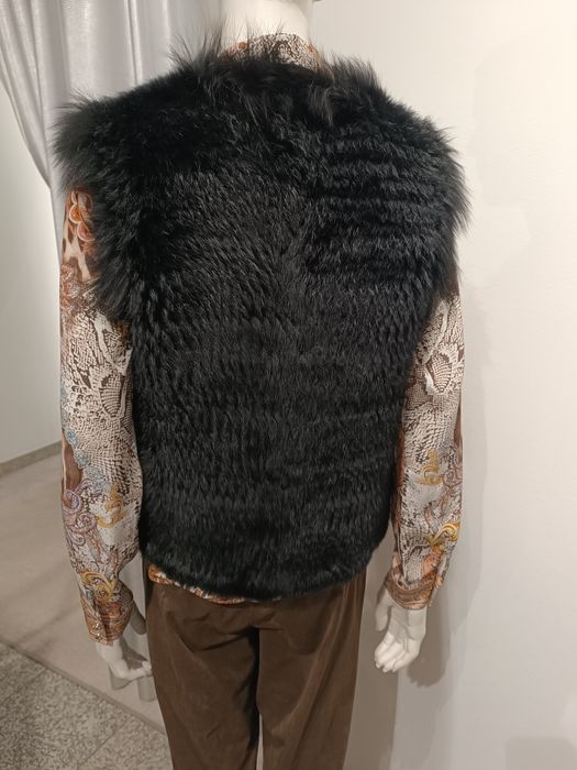 Nowa luksusowa kamizelka futro naturalne królik NC Noce Connection 40