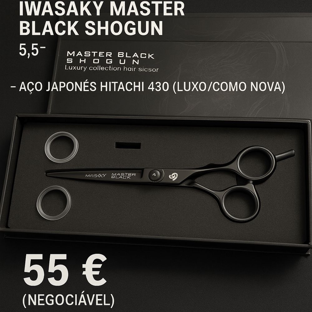 Tesoura Profissional Iwasaky Master Black Shogun 6.0” (como nova)