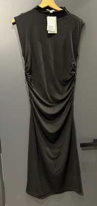 Marszczona sukienka bodycon H&M czarna  M Nowa