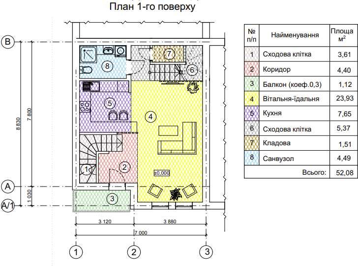 Таунхаус з гаражем, 3 поверхи, 145м.кв.