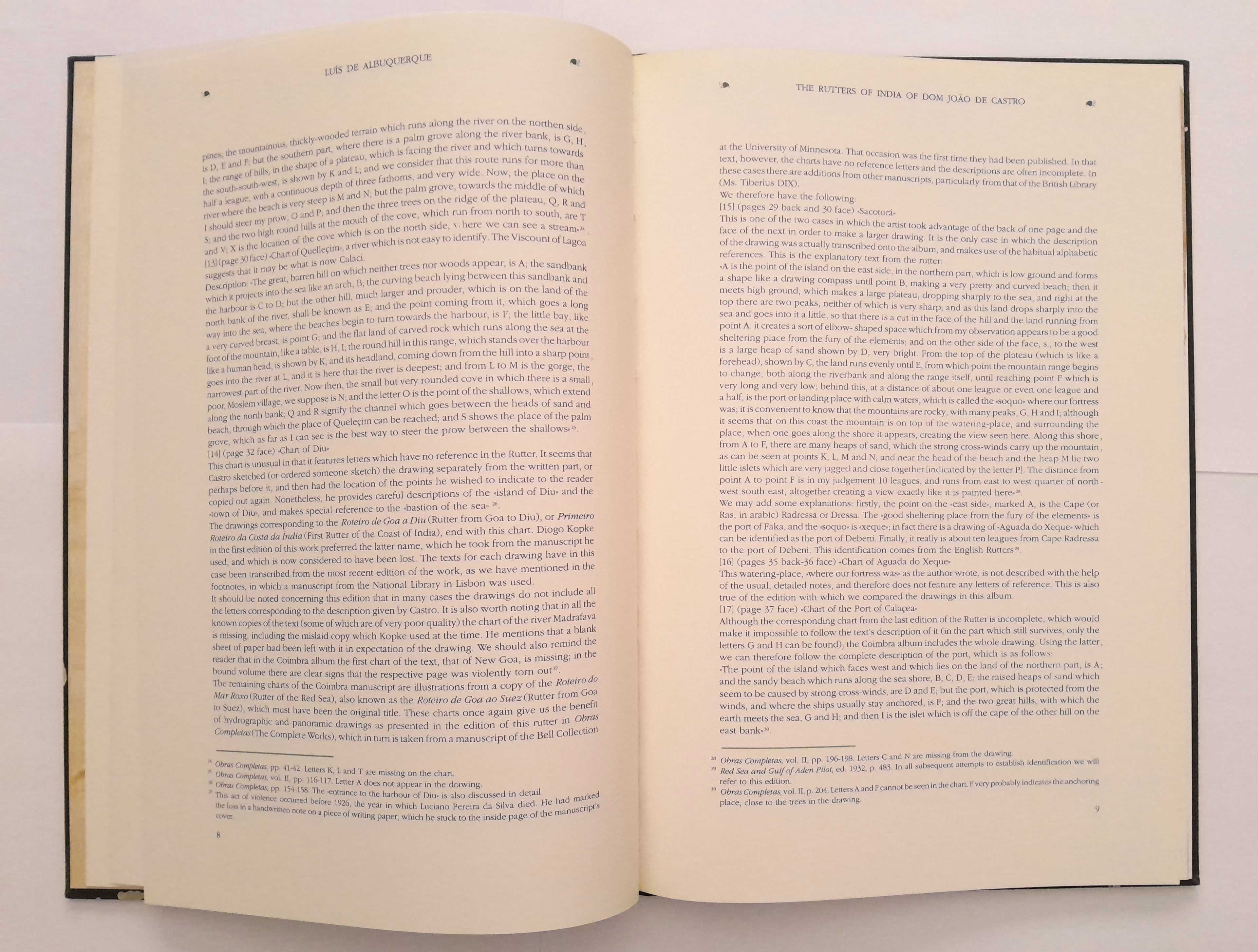 Tábua dos Roteiros da Índia de D. João de Castro (Idioma: INGLÊS)