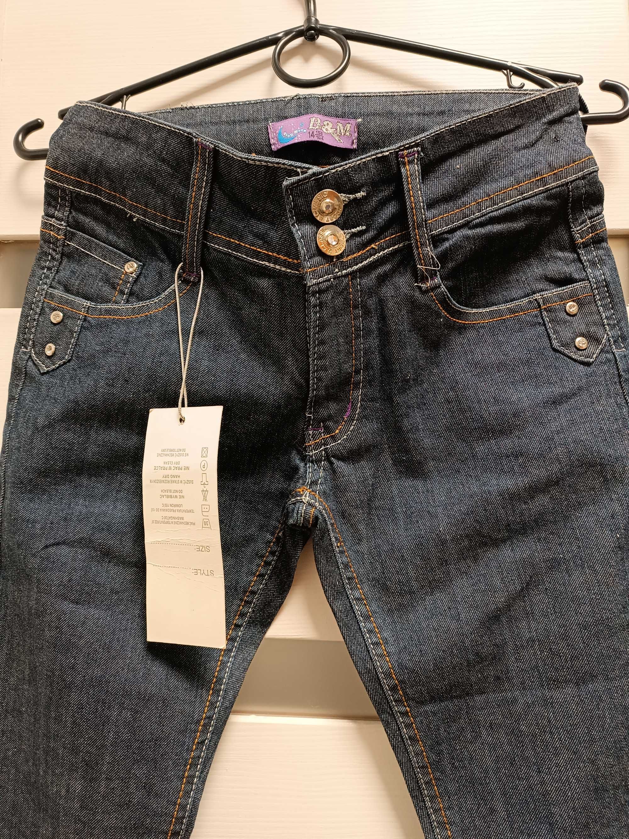 spodnie dziewczęce jeans 158/164