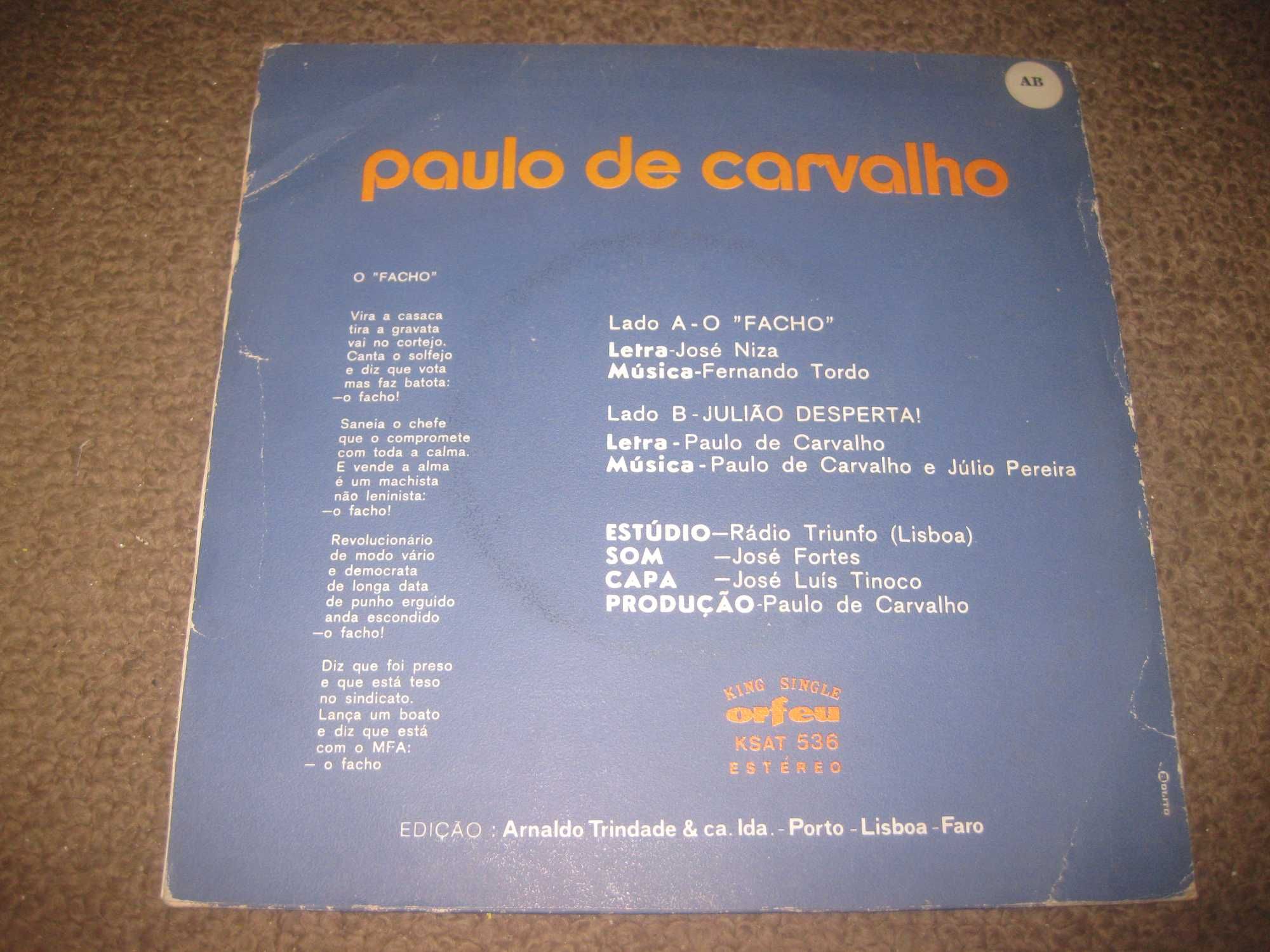 Vinil Single 45 rpm do Paulo de Carvalho "O Facho"