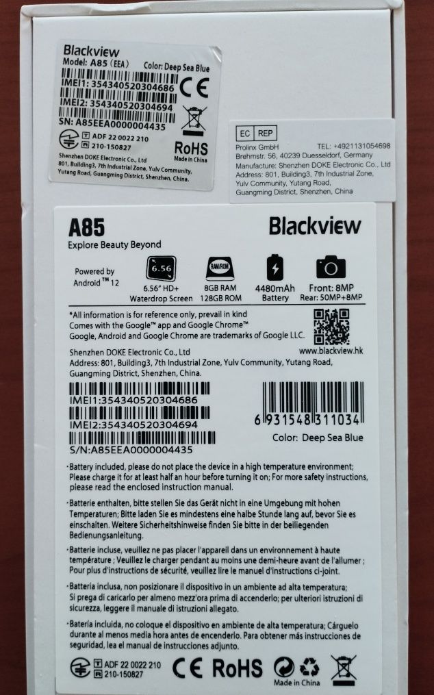 Blackview A85 8GB/128GB Blue