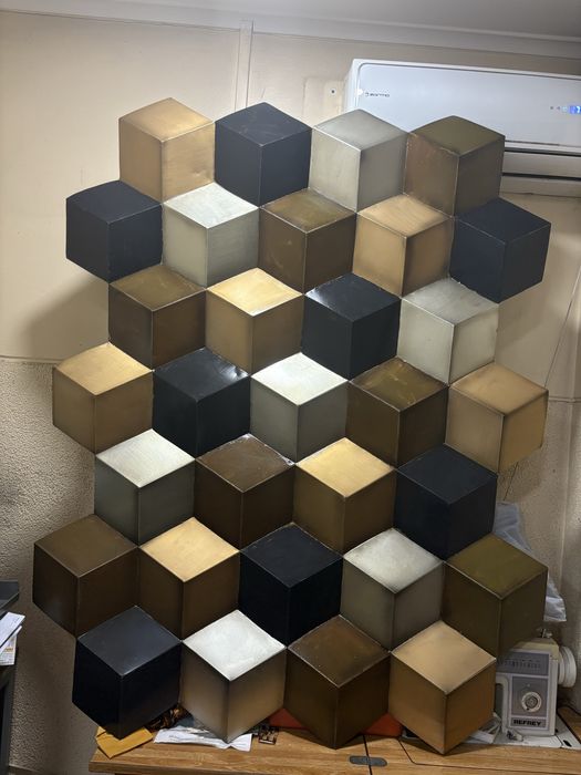 Painel/ quadro decorativo em metal 3d  na cor dourado , bronze , preto
