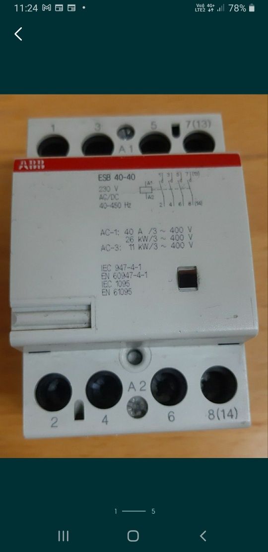 Stycznik ABB 40A 400V