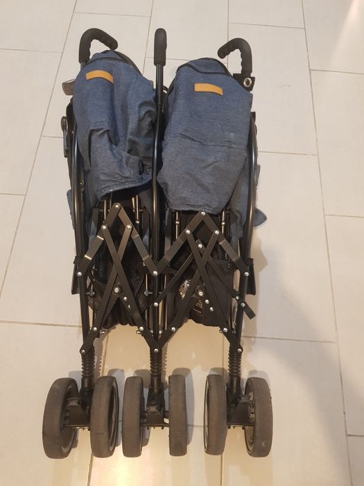 Wózek spacerowy parasolka Easy Go Duo Comfort składany podwójny bliźni