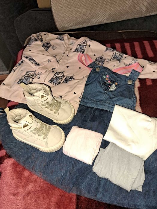 Zestaw/ paka sukienka buty bluzka 80 cm