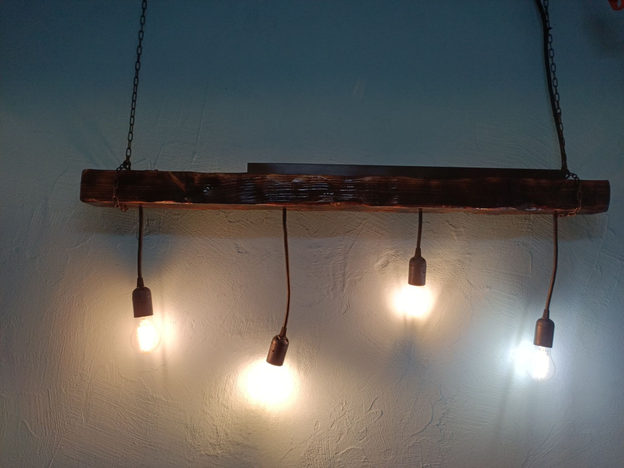 Lampa wisząca loft stare drewno