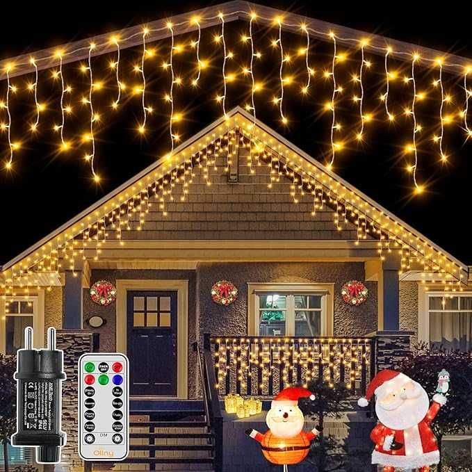 Zewnętrzne lampki LED 12 m, 486 szt., Timer, Pilot, IP44, Ciepła biel