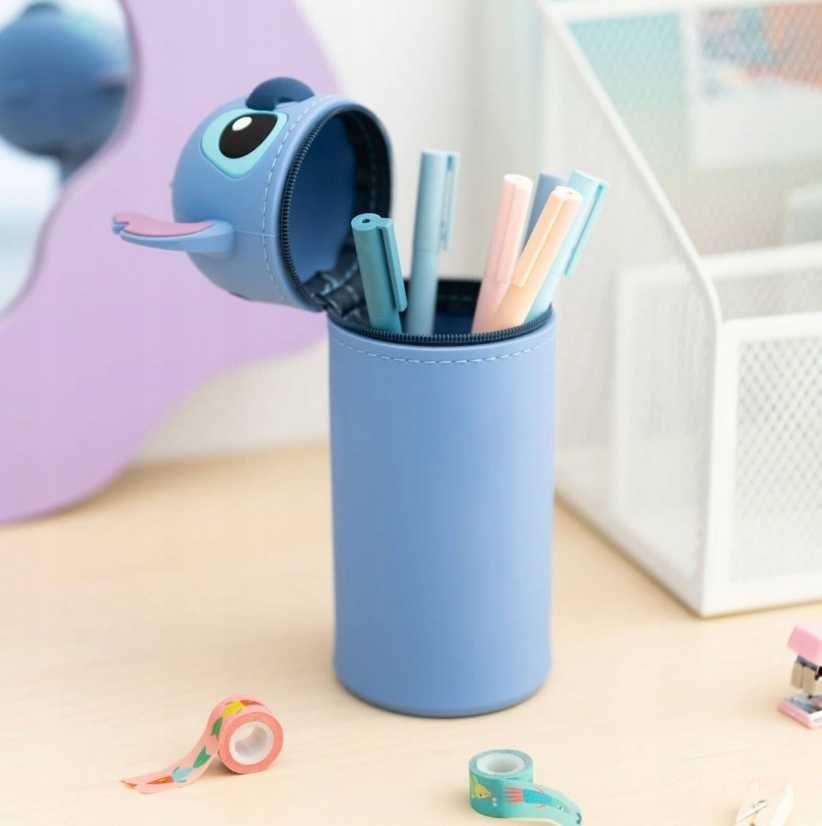 Lilo i Stitch piórnik tuba silikonowy elastyczny na przybory szkolne