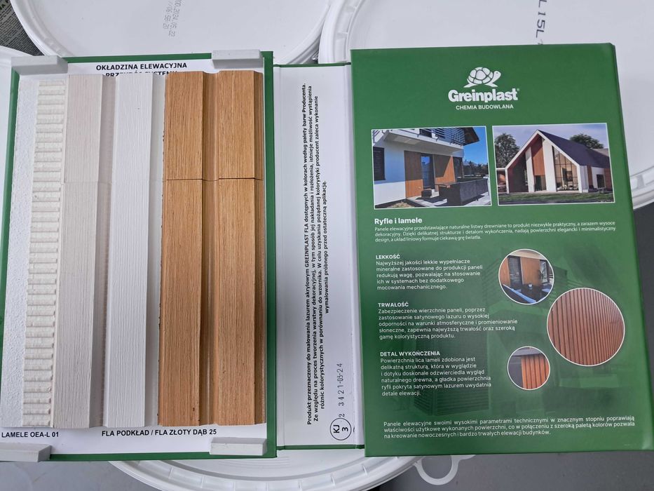 Lamele Ryfle Greinplast-Elewacja drewniana-nowa deska elewacyjna 2/3mb