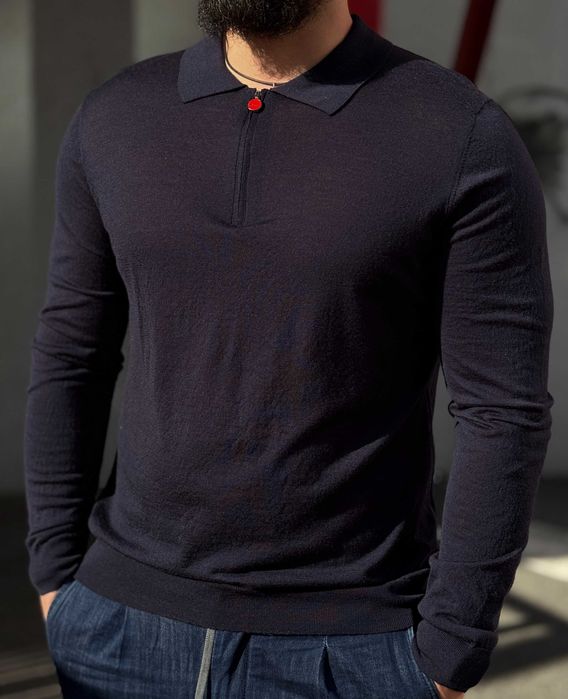 Чоловічі брендові поло з довгим рукавом