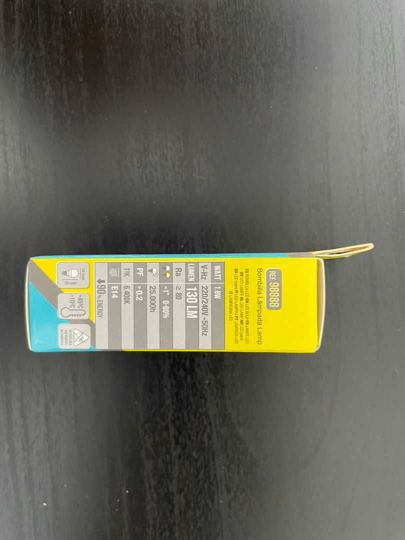 Lâmpada eléctrica - E14 6400k Luz Fria 14W 1.8W 130LM