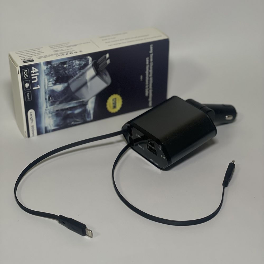 Автомобільна зарядка USB від прикурювача, швидка зарядка в прикурювач