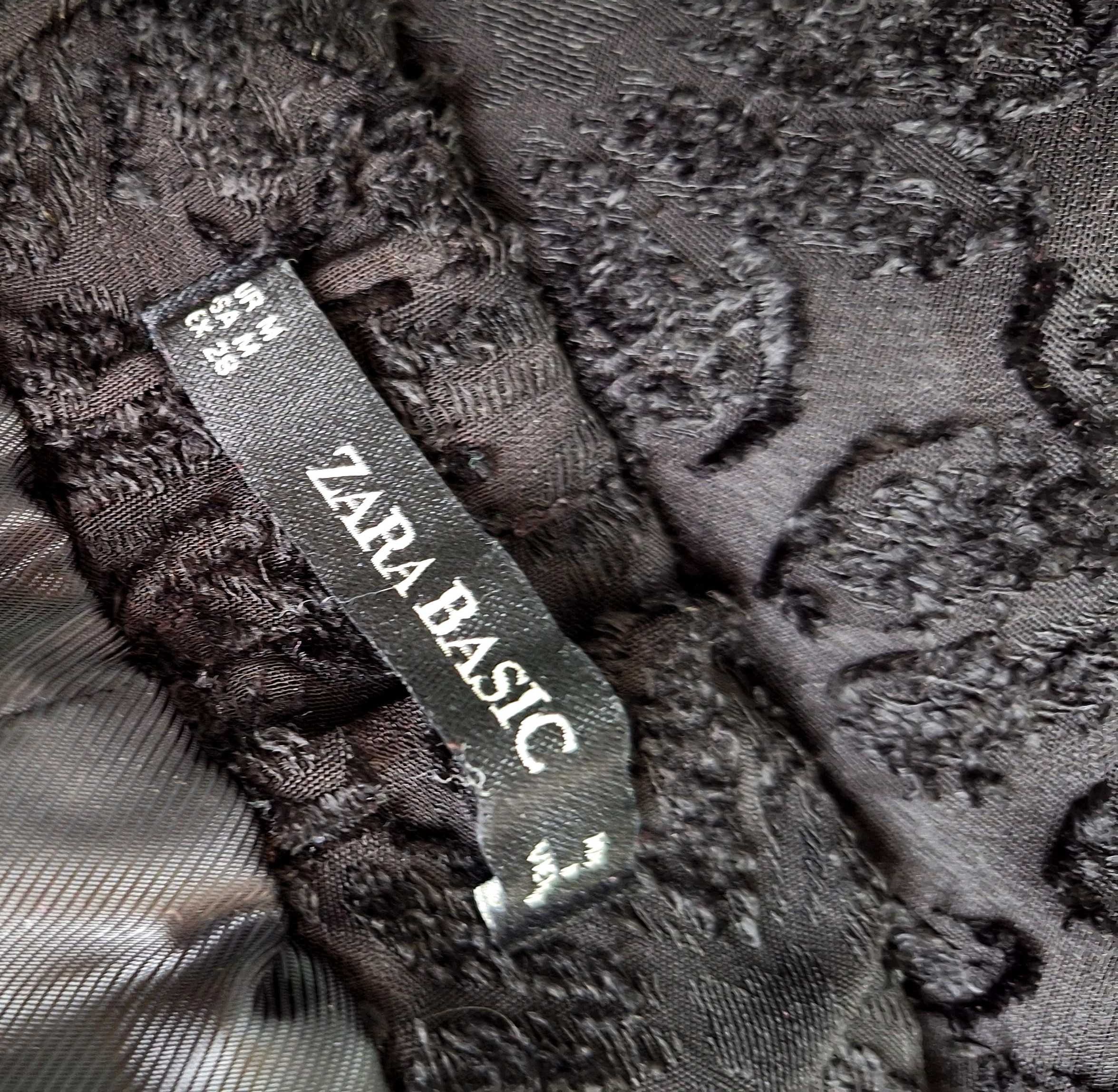 Czarne koronkowe spodnie Zara Basic