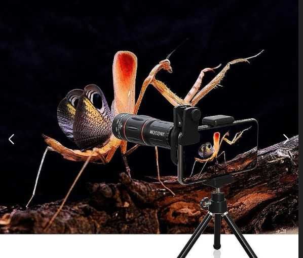 Teleobiektyw PRO do smartfona 36x25 z tripodem, akcesoriami w futerale