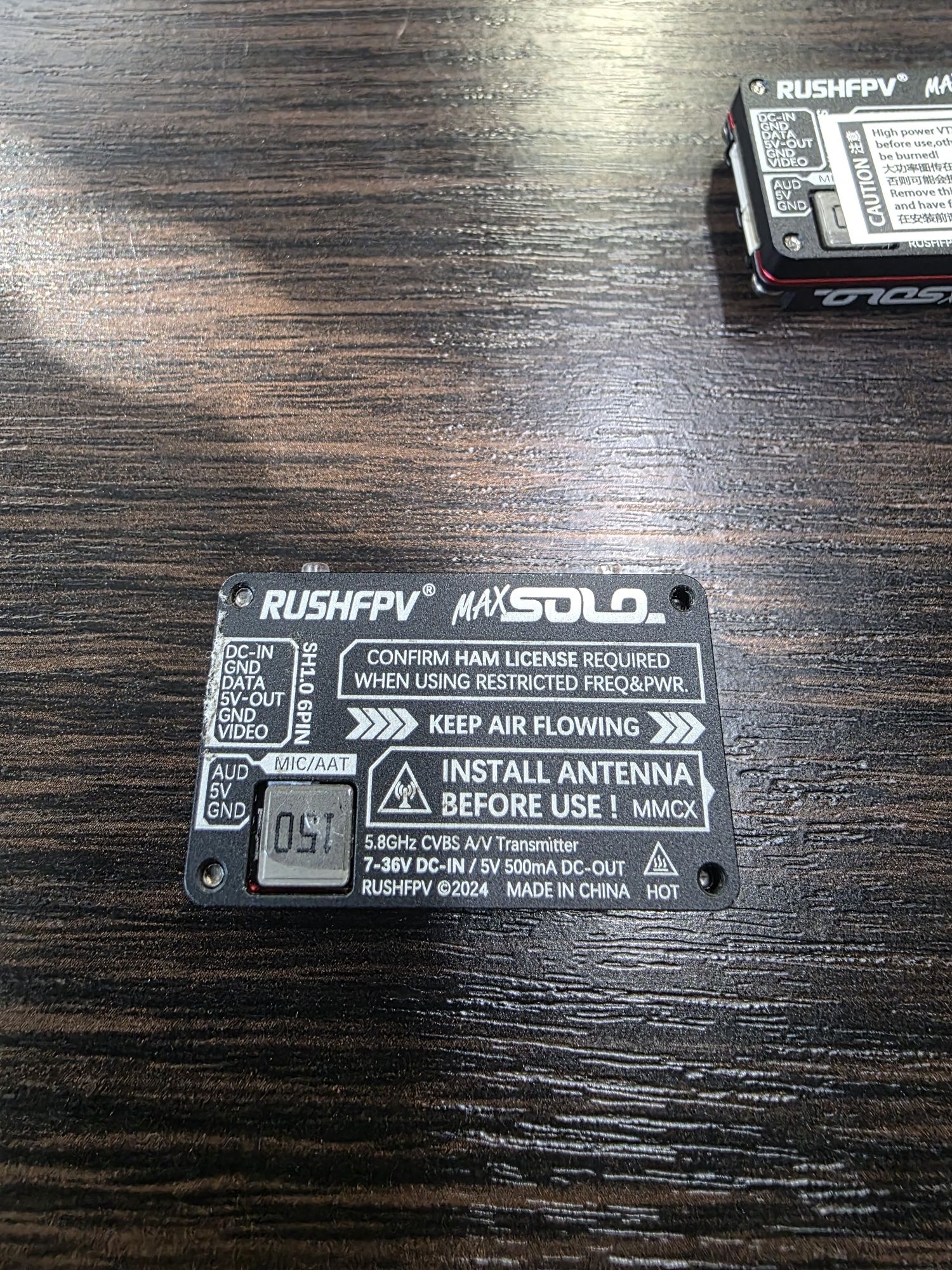 Відеопередавач (VTX) RushFPV MAX SOLO 5.8GHz 2.5W