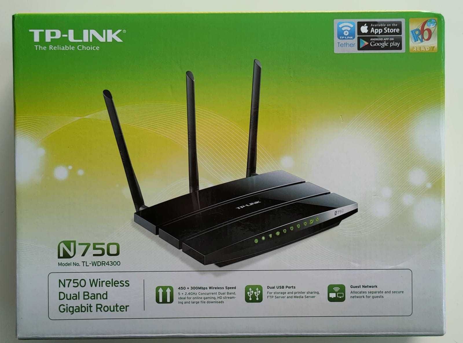 TP-LINK  Dwupasmowy gigabitowy router bezprzewodowy N750 TL-WDR4300