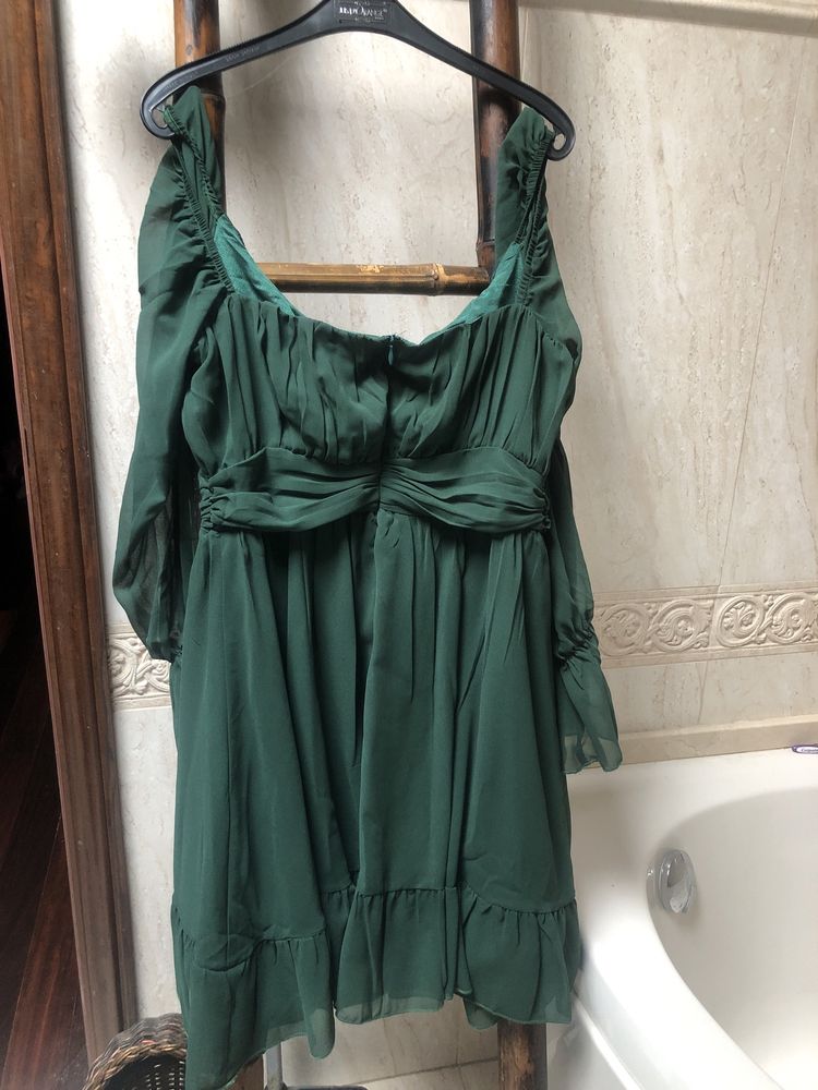 Vestido verde chiffon