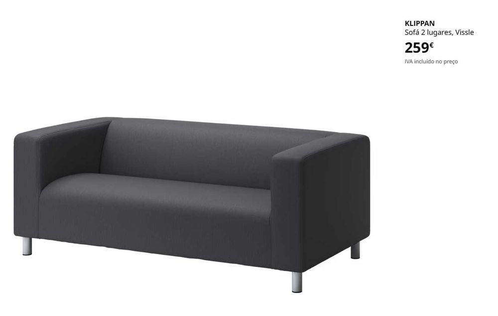 Sofá 2 lugares + capa extra (NOVA) IKEA - KLIPPAN