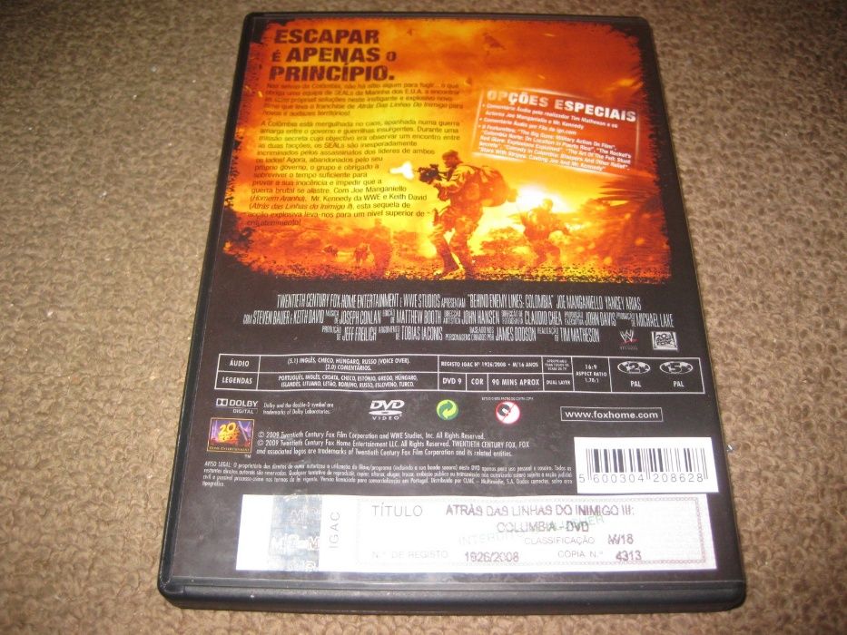 DVD "Atrás das Linhas do Inimigo III: Colombia"