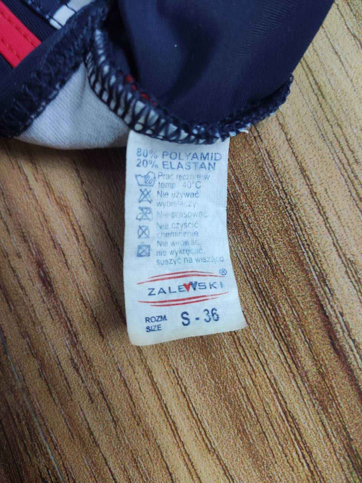 Dziewczęce bikini, 2 części, kolorowe paski, używane, r. 36, Zalewski