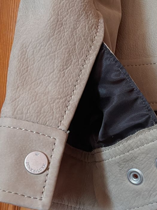 Нова шкіряна куртка JUNK DE LUXE suede жакет світло-сірий