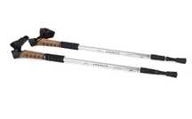 2xKij nordic walking z korkową rączką kolor srebrny