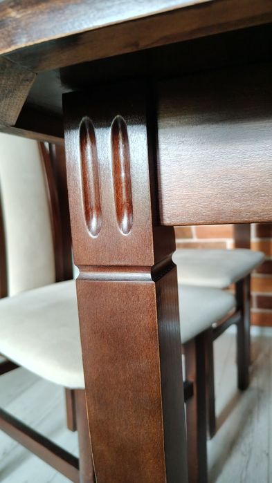 Stół do salonu jadalni rozkładany z 4 krzesłami tapicerowane krzesła -