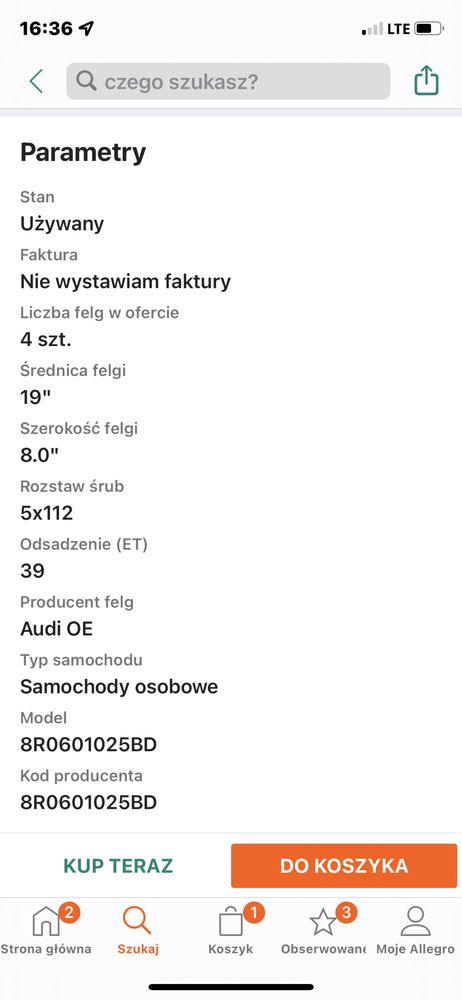 Felgi Audi Q5 8R