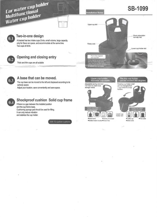 Uchwyt na kubek z napojem, lub talerzyk z posiłkiem- do samochodu.