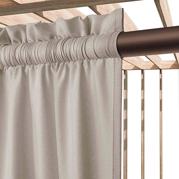 Zasłona 140x250 Ogrodowa Wodoodporna Jednolita na Taśmie Gaia Taupe