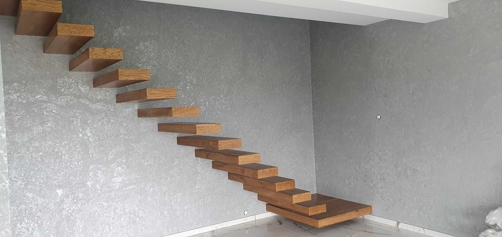 Nowoczesne schody półkowe, wspornikowe nowoczesny design