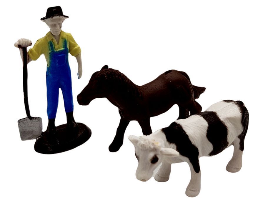 Stajnia Farma Zagroda Figurki Koń Krowa Traktor