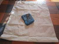 Lençol Saco cama beje claro, indiv, Quechua 100% Alg.orgânico novo S/L