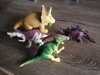 Dinozaury triceratops, T rex, parazaurolof, zestaw