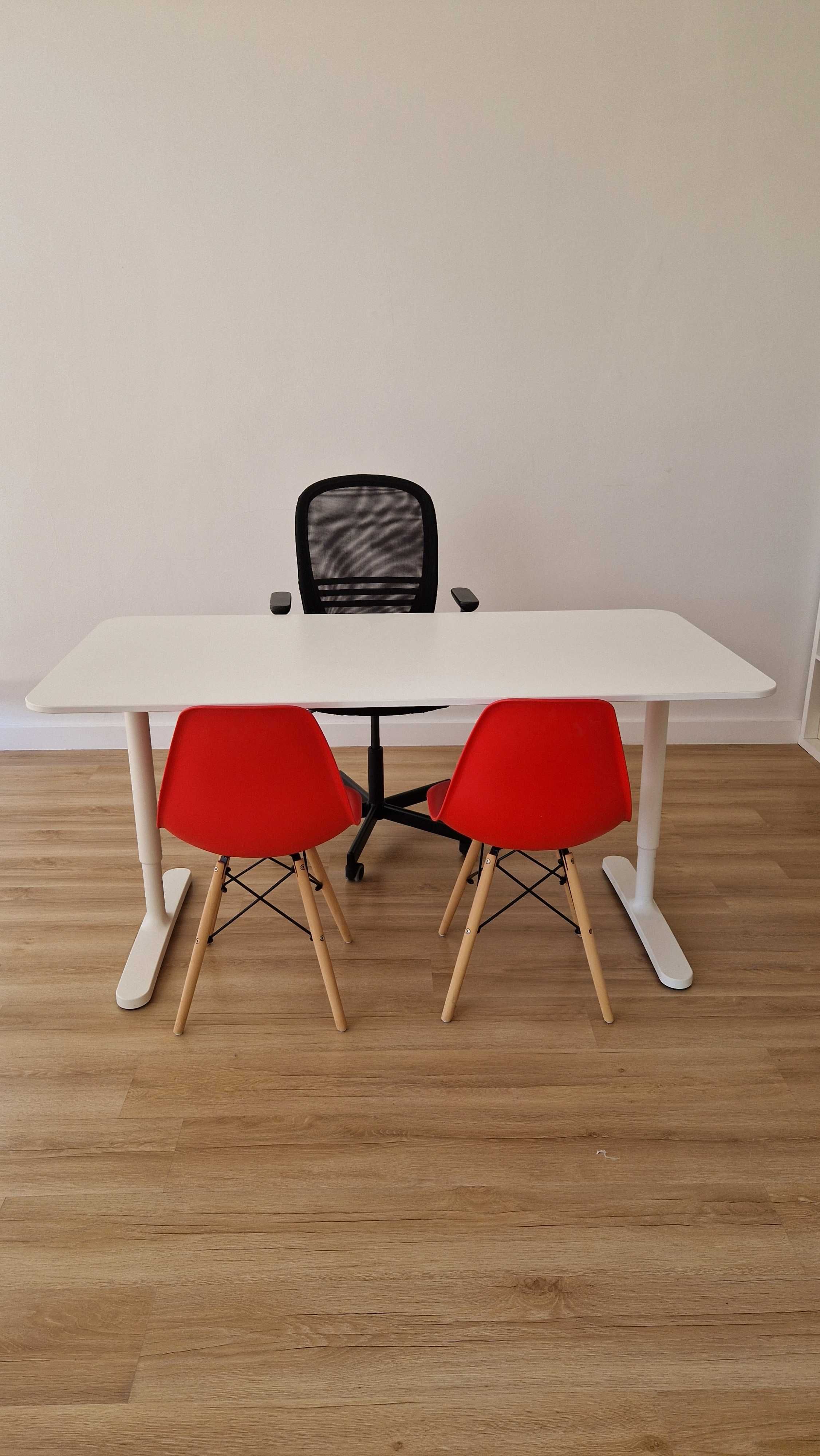 Secretária Ikea BEKANT – 160x80cm, Branco, Altura Regulável