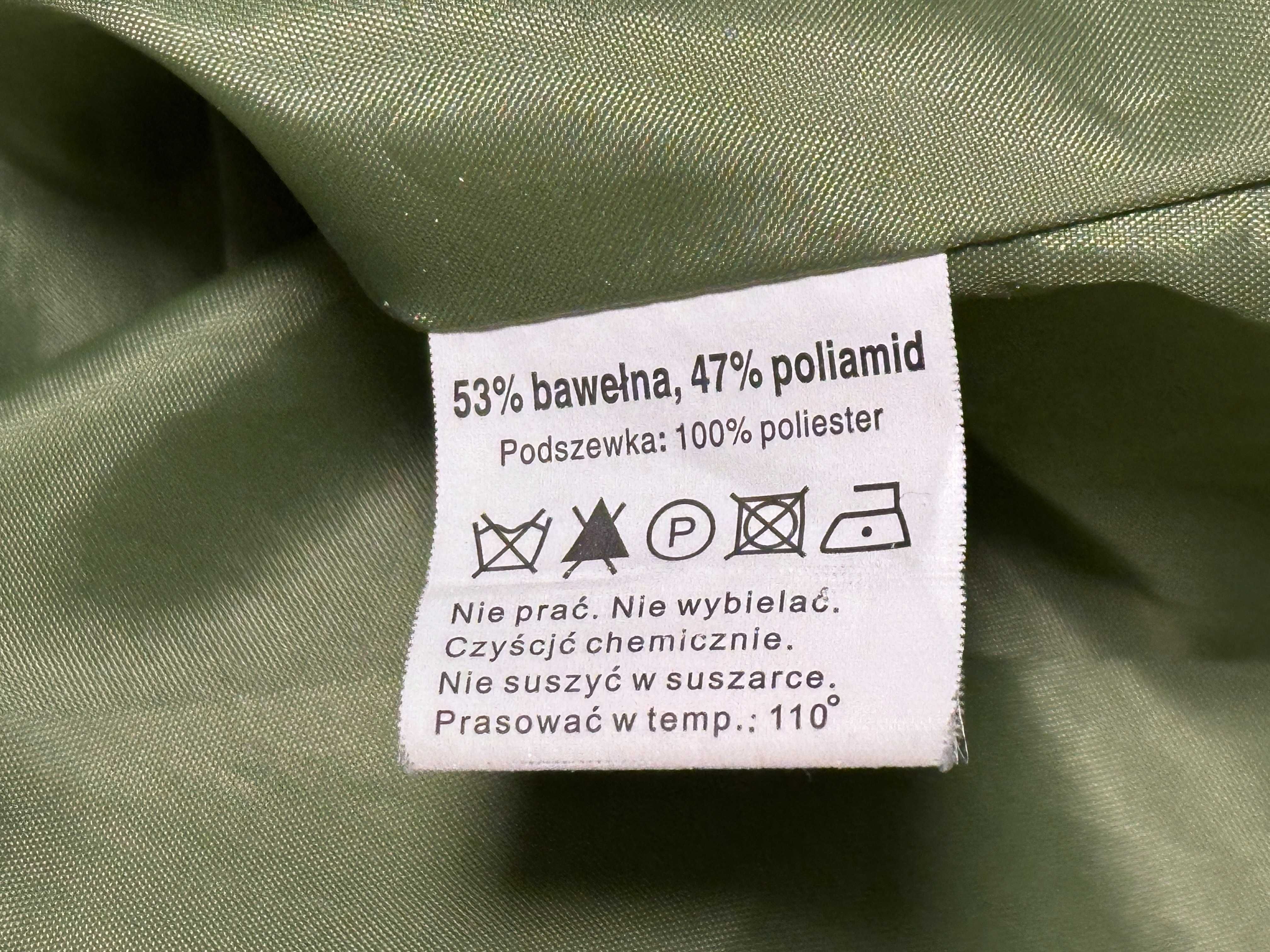 Krótki o luźnym kroju płaszcz damski wiosenno-letni zielony S