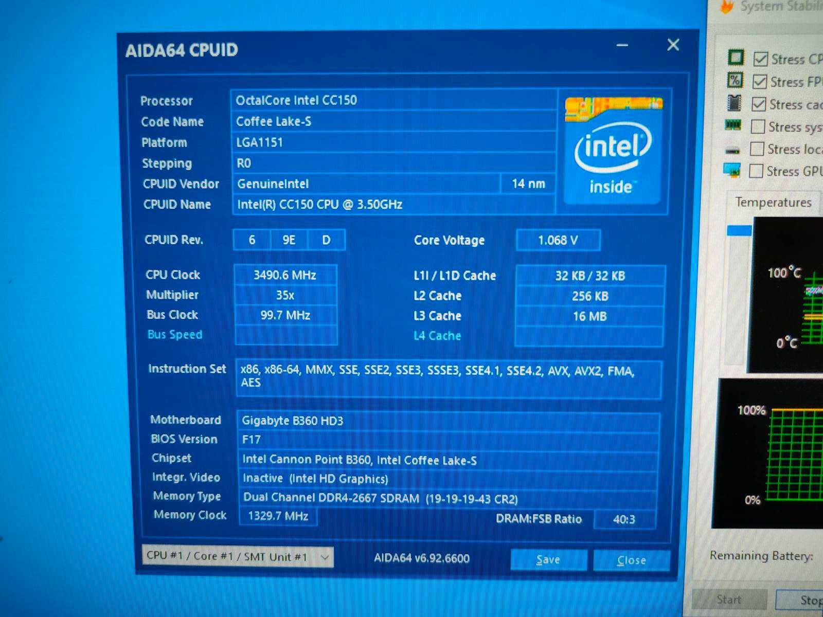 Процесор Intel CC150 (i9-9900) 3.5 ГГц, 8 ядер 16 потоків, LGA1151