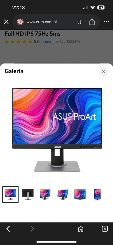 Monitor ASUS ProArt PA248QV jak nowy, mało używany