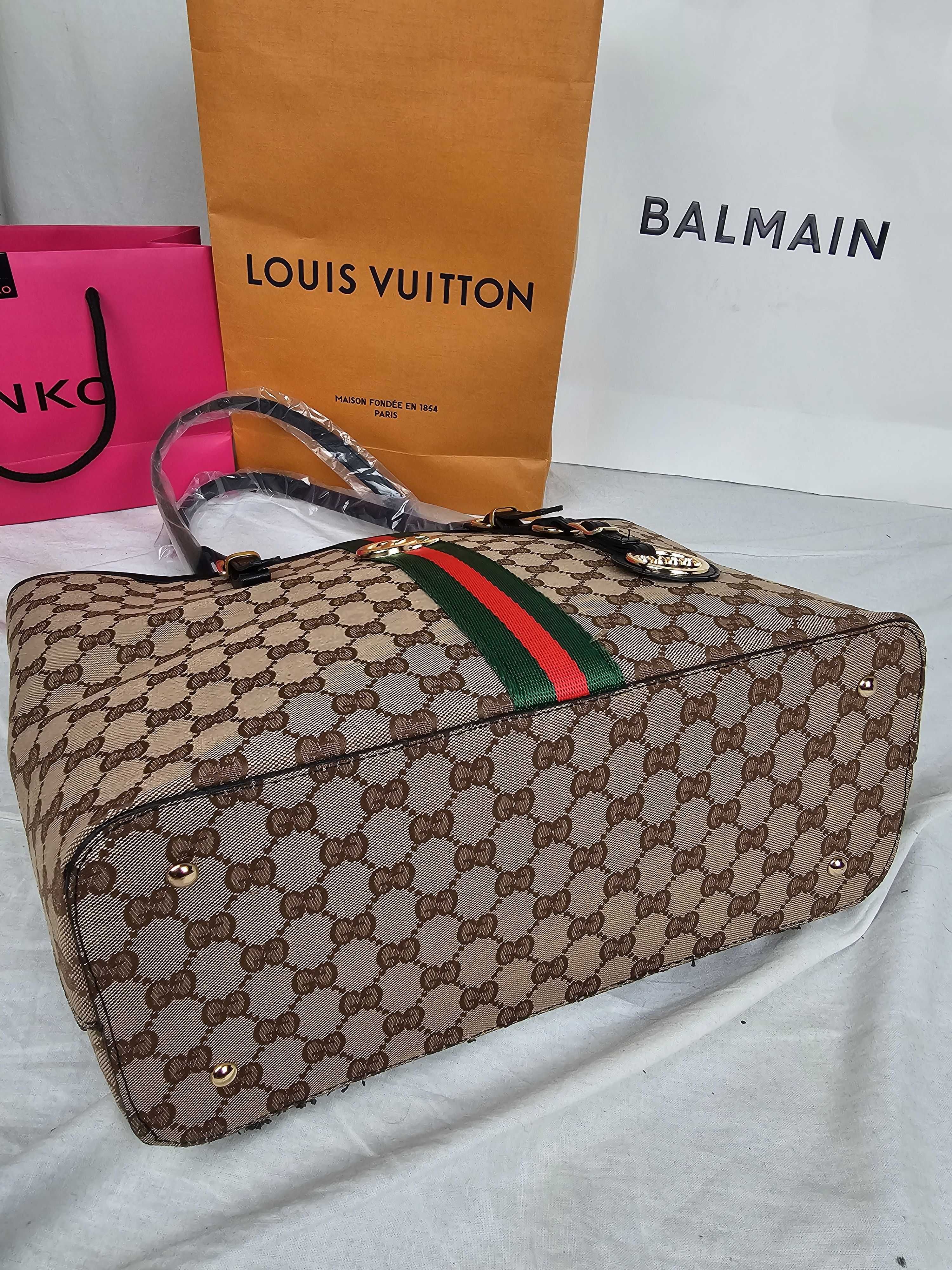 Torba biznesowa Torebka damska Gucci monogram brazowa Jet Set nowa HIT