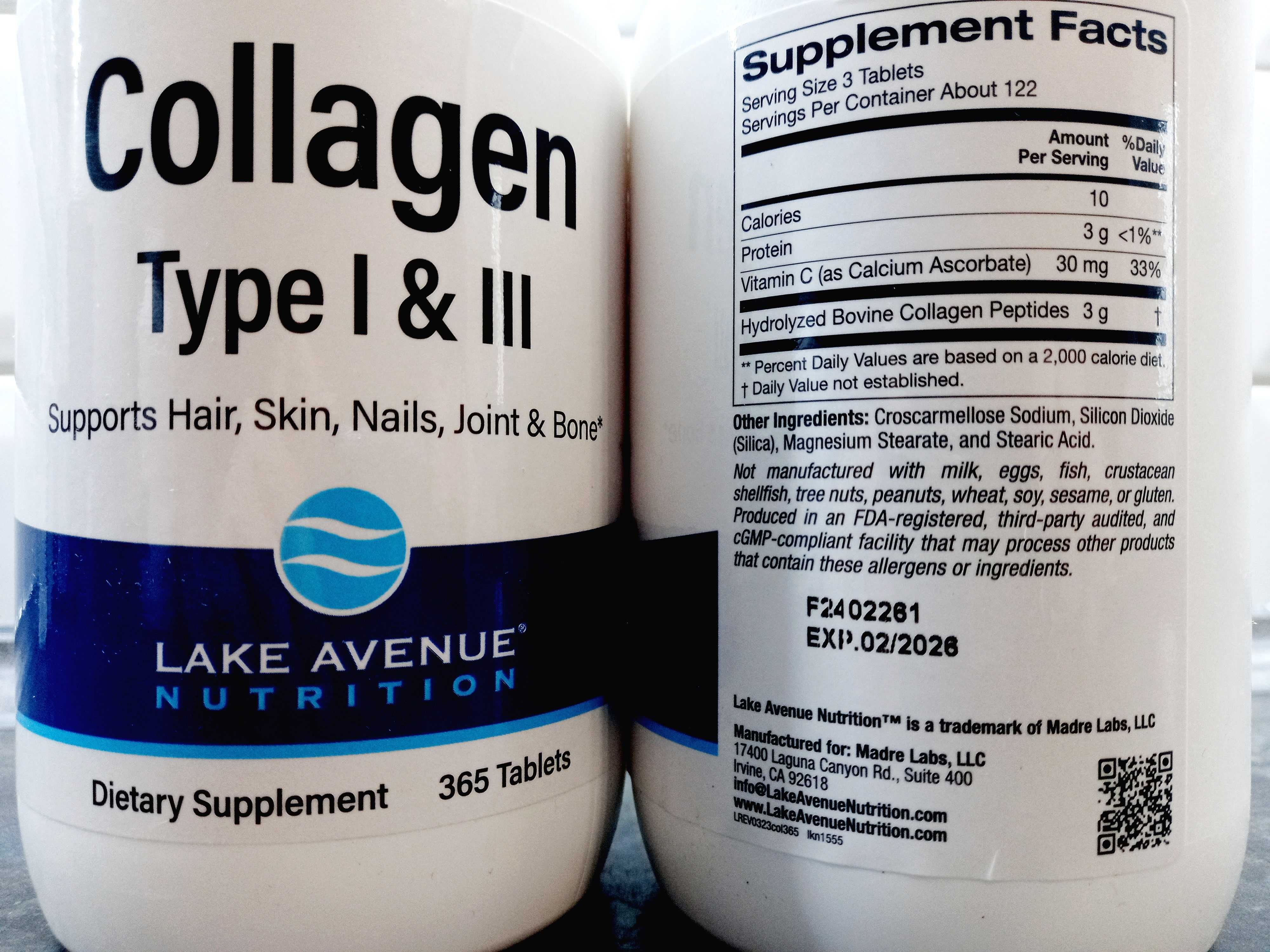 LAN, Collagen Type 1+3 (365 таб.), коллаген тип 1 и 3, колаген