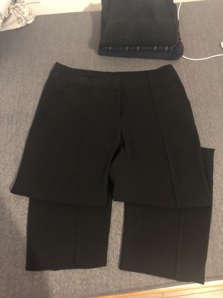 spodnie proste garniturowe czarne