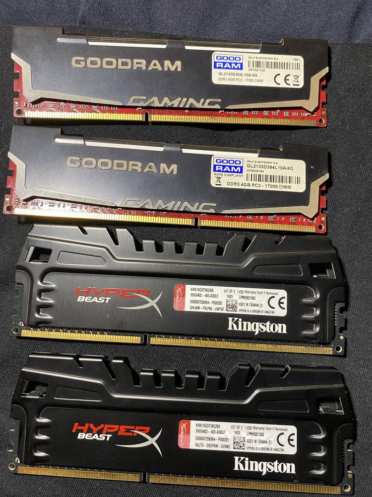 Оперативная память ddr3 4g 2133 17000 с мигающими диодами