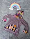 Fioletowa bluza z kapturem w kwiaty - handmade