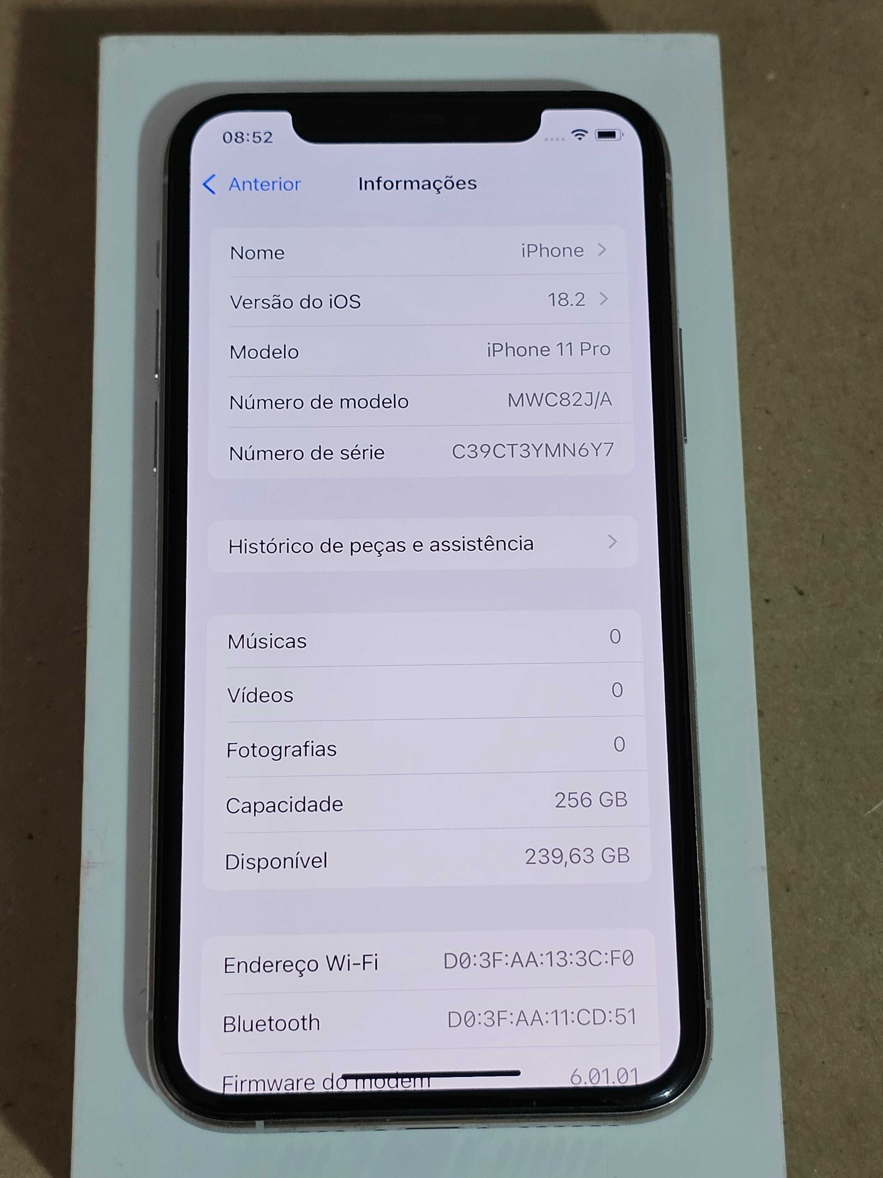Iphone 11Pro 256gb.  Bateria 73%.