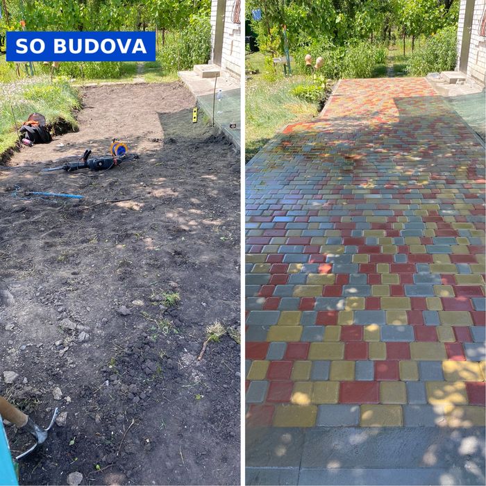 Укладання тротуарної плитки та бруківки ФЕМ Благоустрій Брусчатка